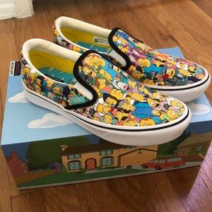 simpsons x vans slip on shoes